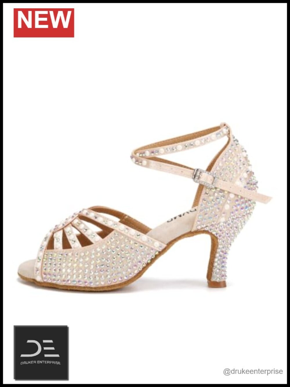Women's Latin Dance Shoes Rhinestones Satin Ballroom Professional Dance Shoes